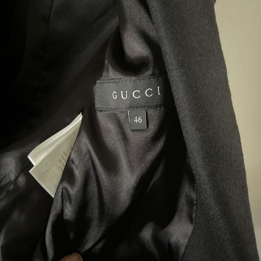Gucci NWT Archival 2013 Black Wool Cashmere Peplum Blazer Jacket 46 IT US 10 - Picture 9 of 16